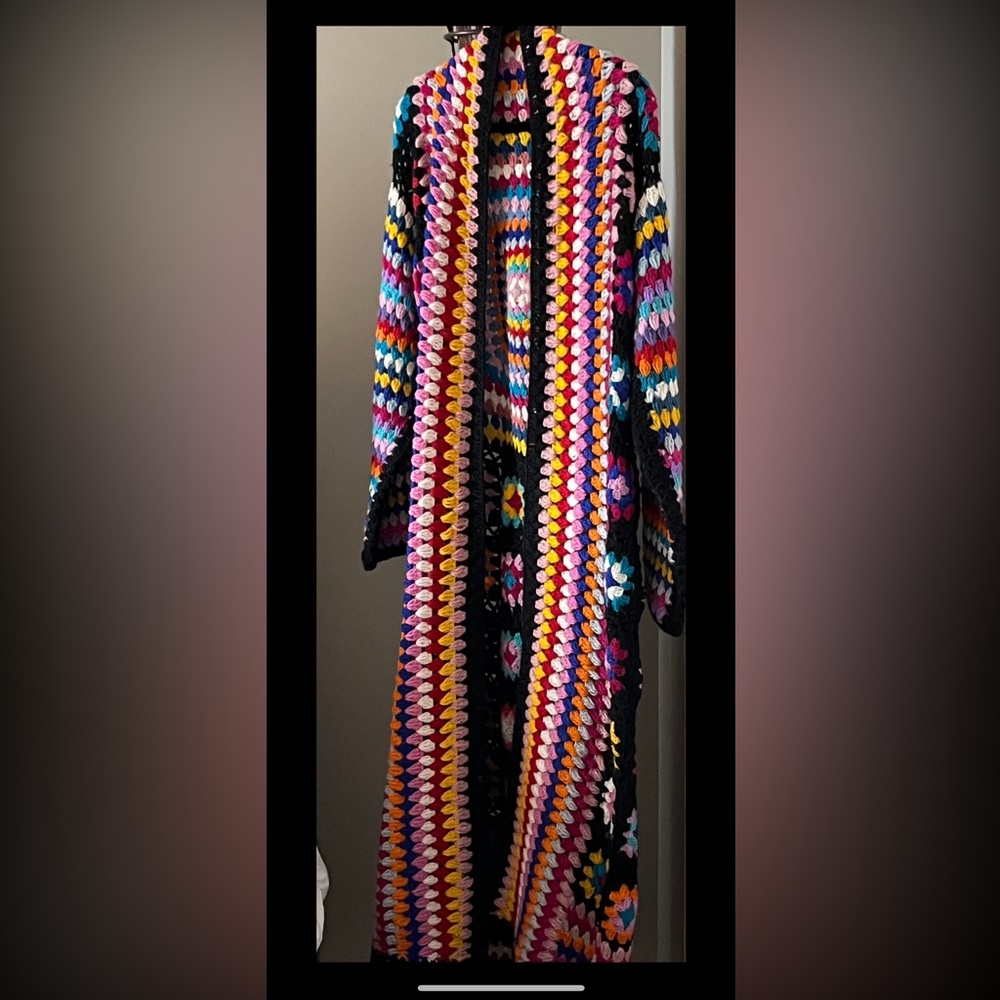 Saachi teddy French Granny Crochet Cardigan. NWOTS